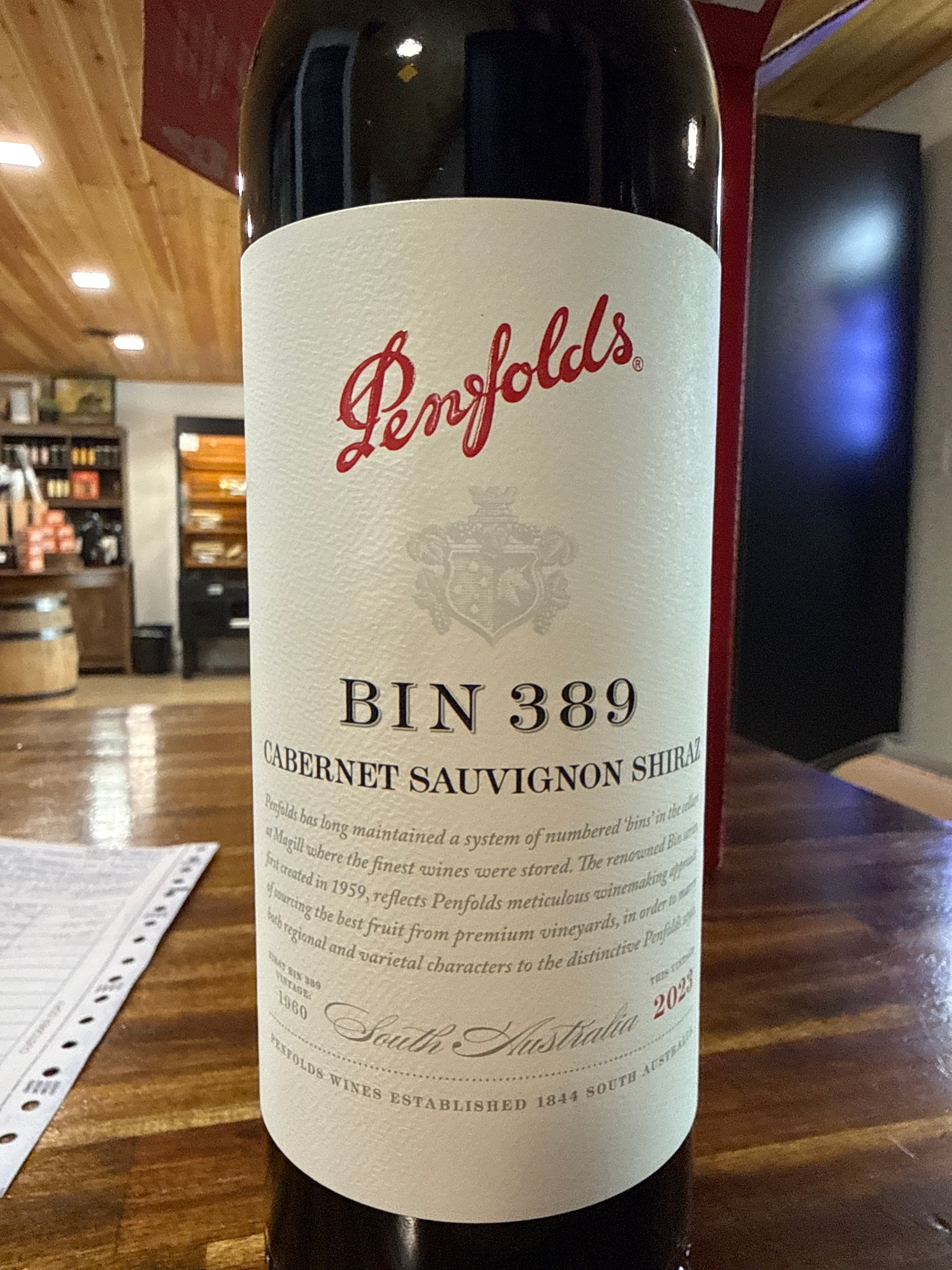 Penfolds Bin 389. Cabernet Sauvignon, Shiraz.