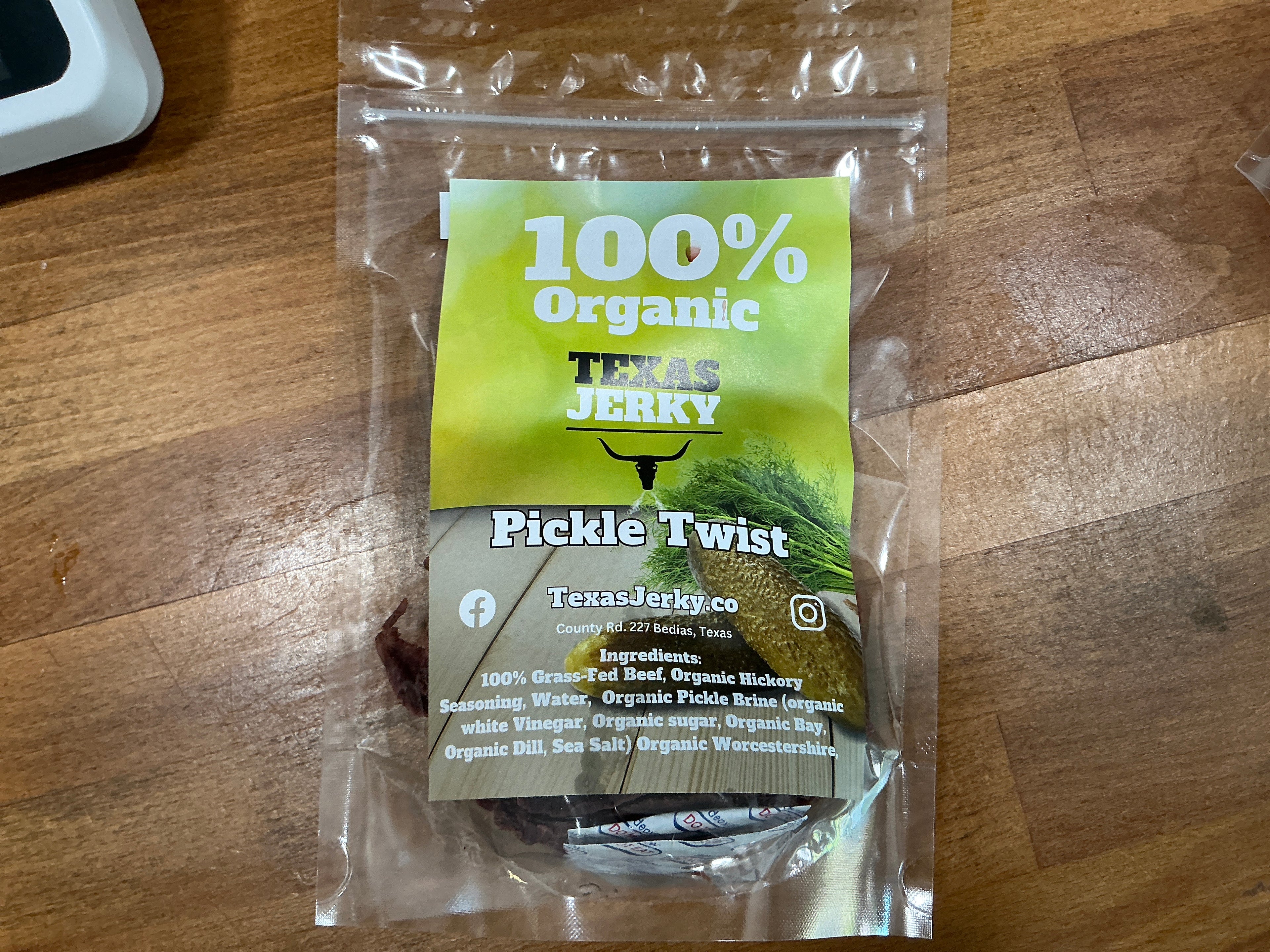 Pickle twist beef jerky