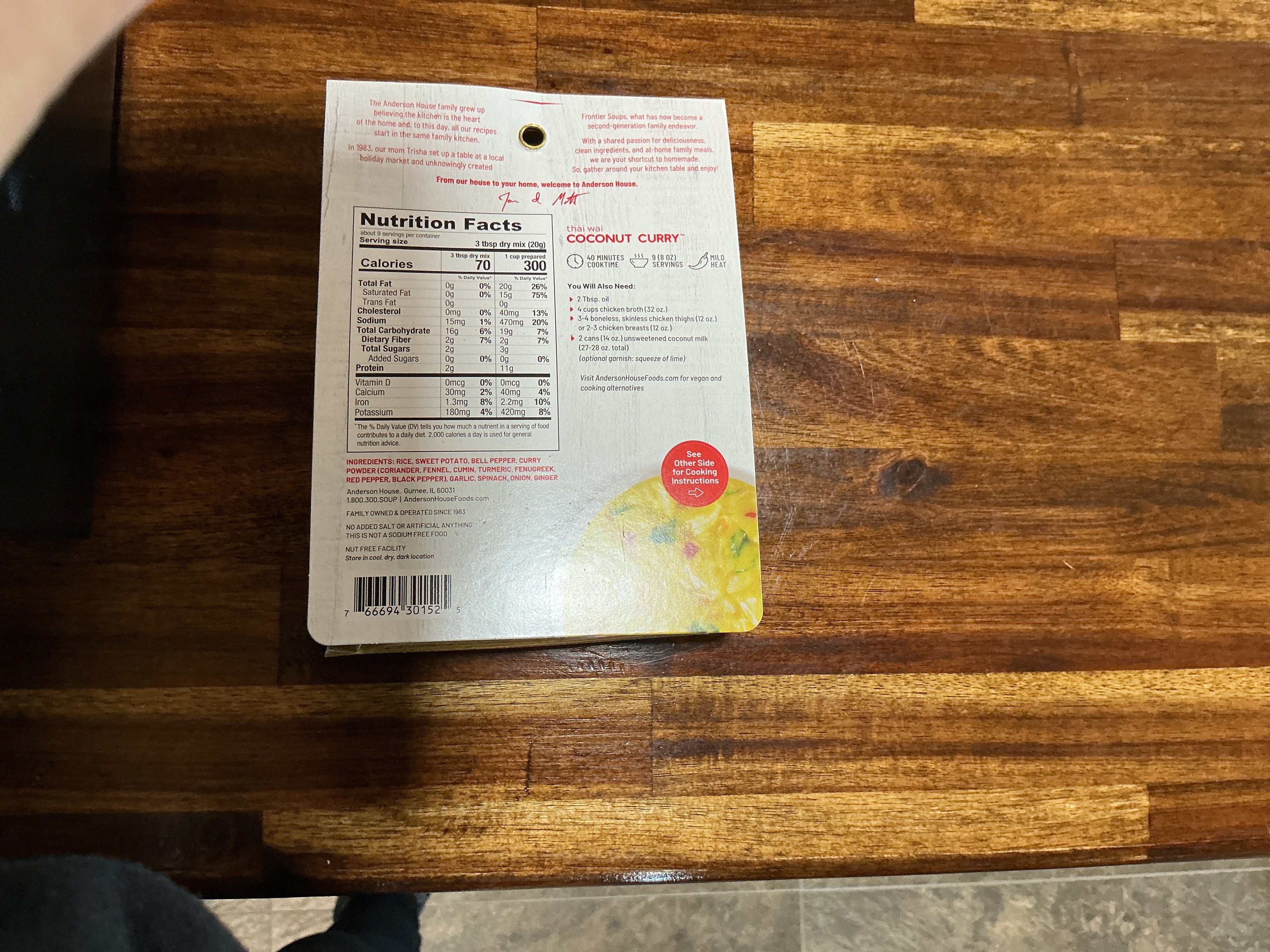 Coconut curry soup mix