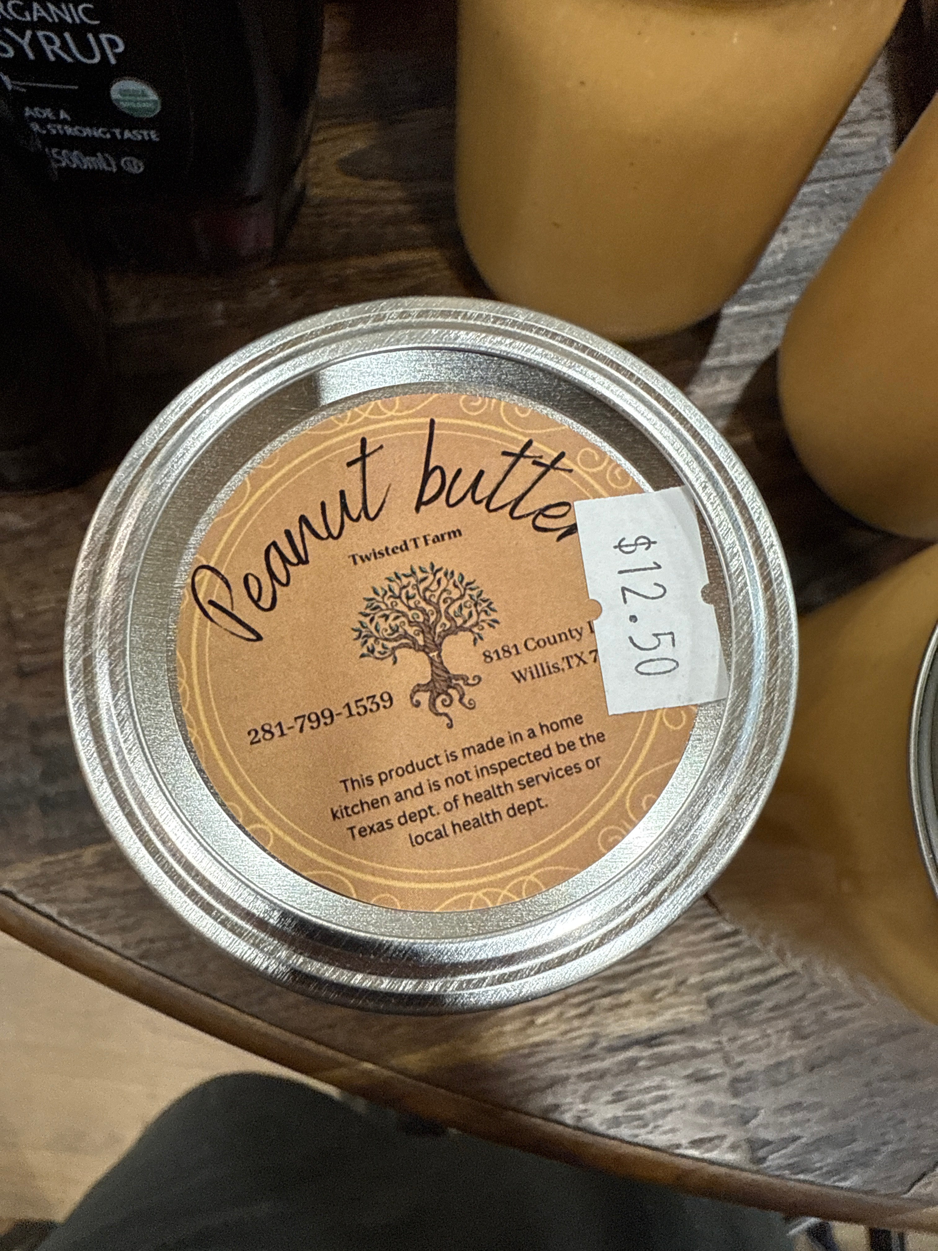 Twisted T Farms. Peanut butter.