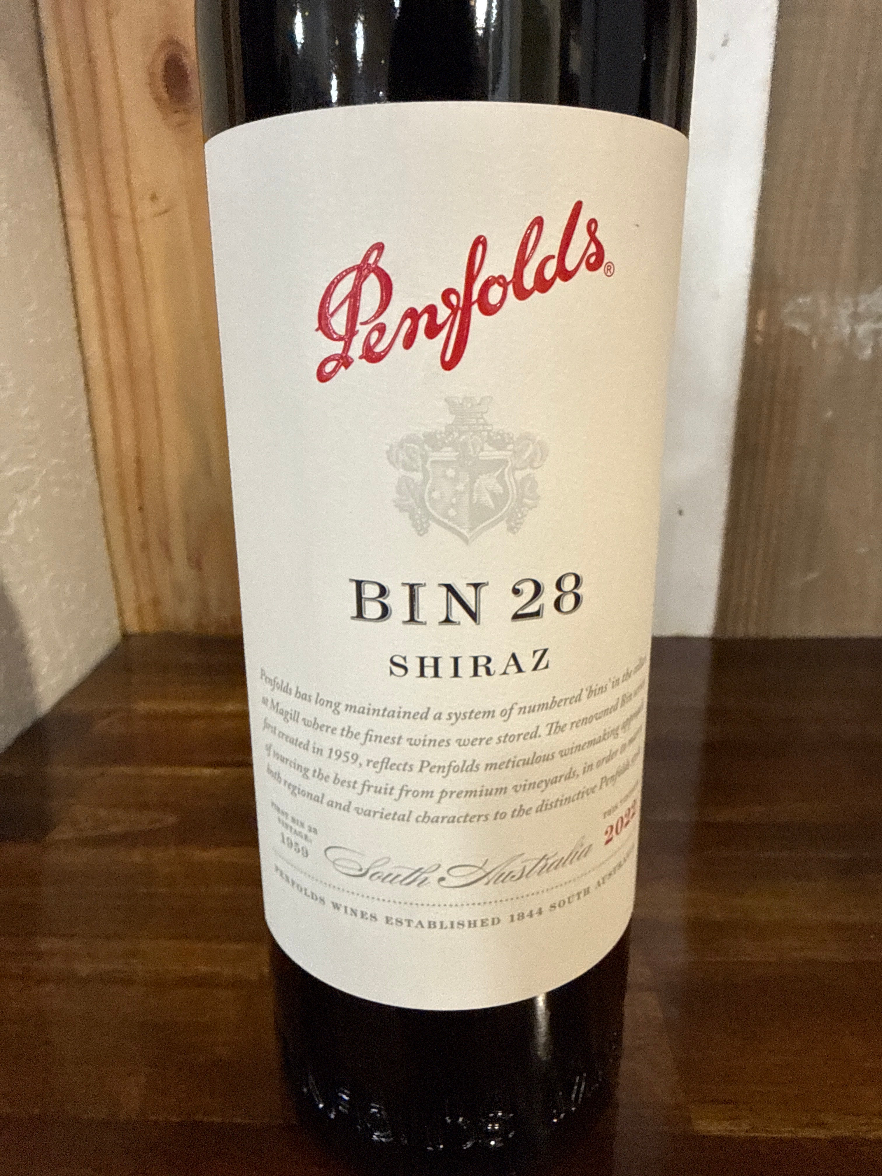 Penfolds Bin 28, Shiraz.