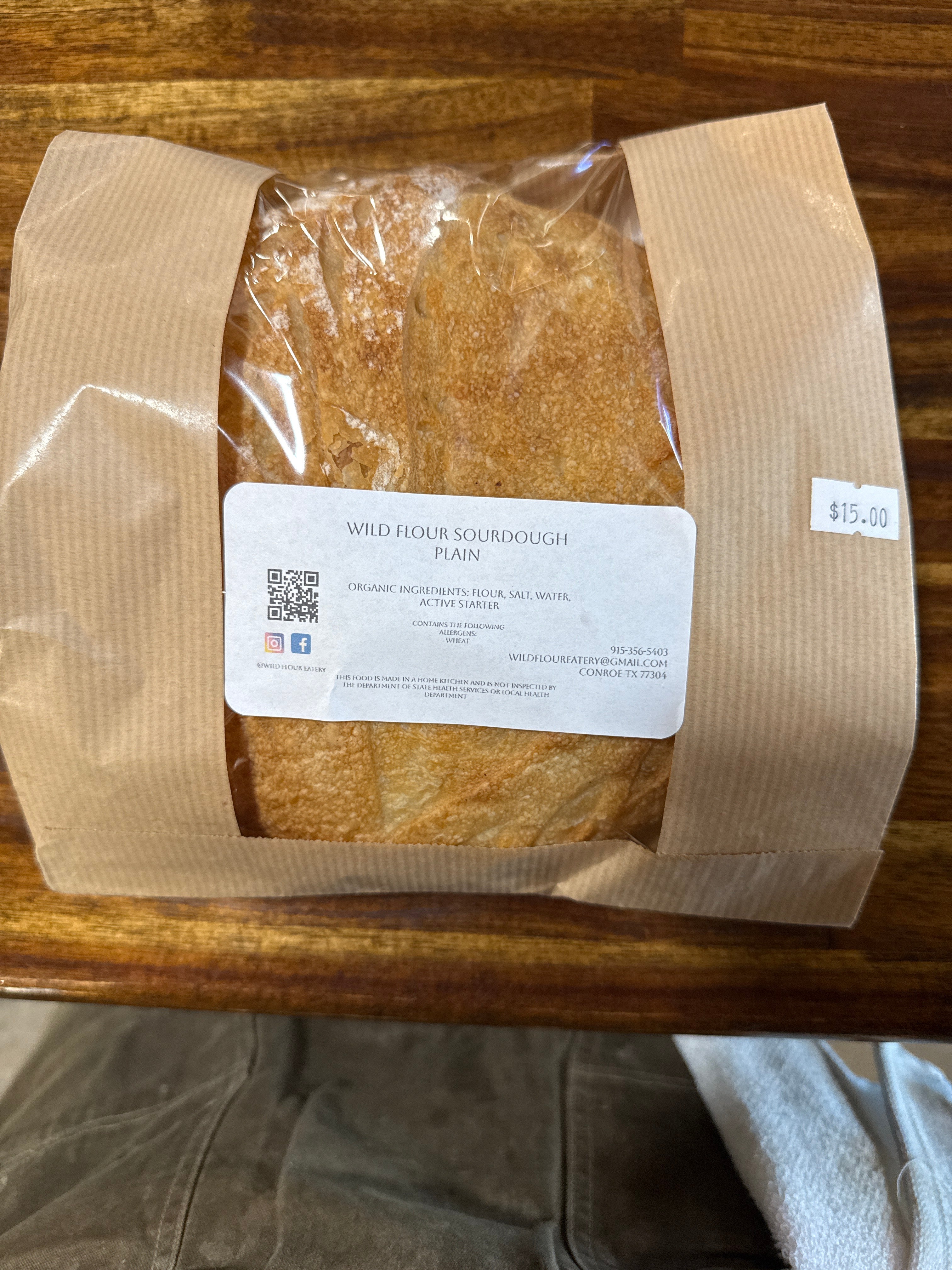 Wild flour, sourdough, Plain.