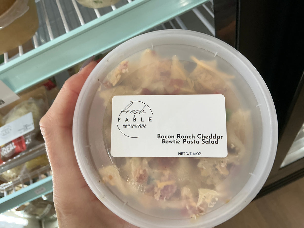 Bacon cheddar bow tie pasta salad