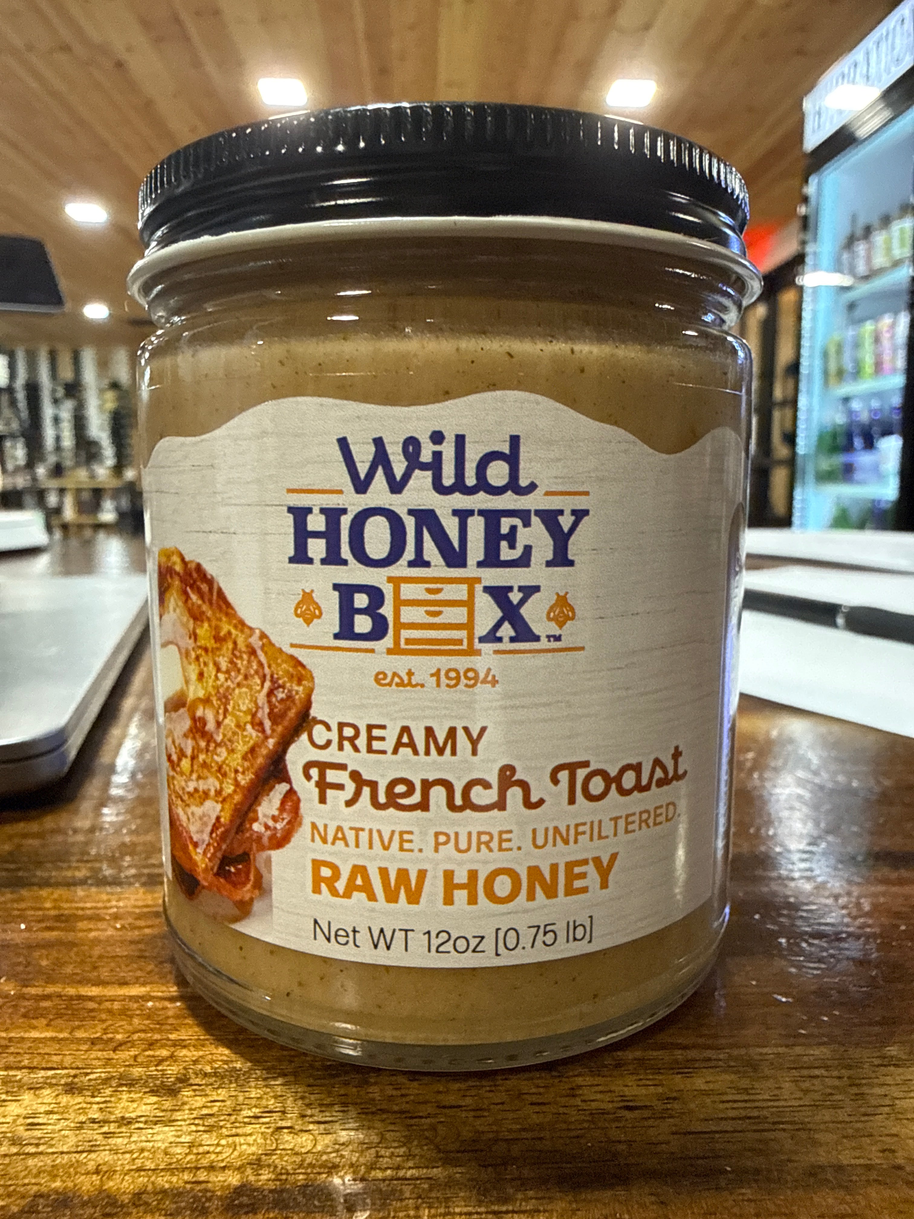 Wild honey box. Creamy honey. French toast